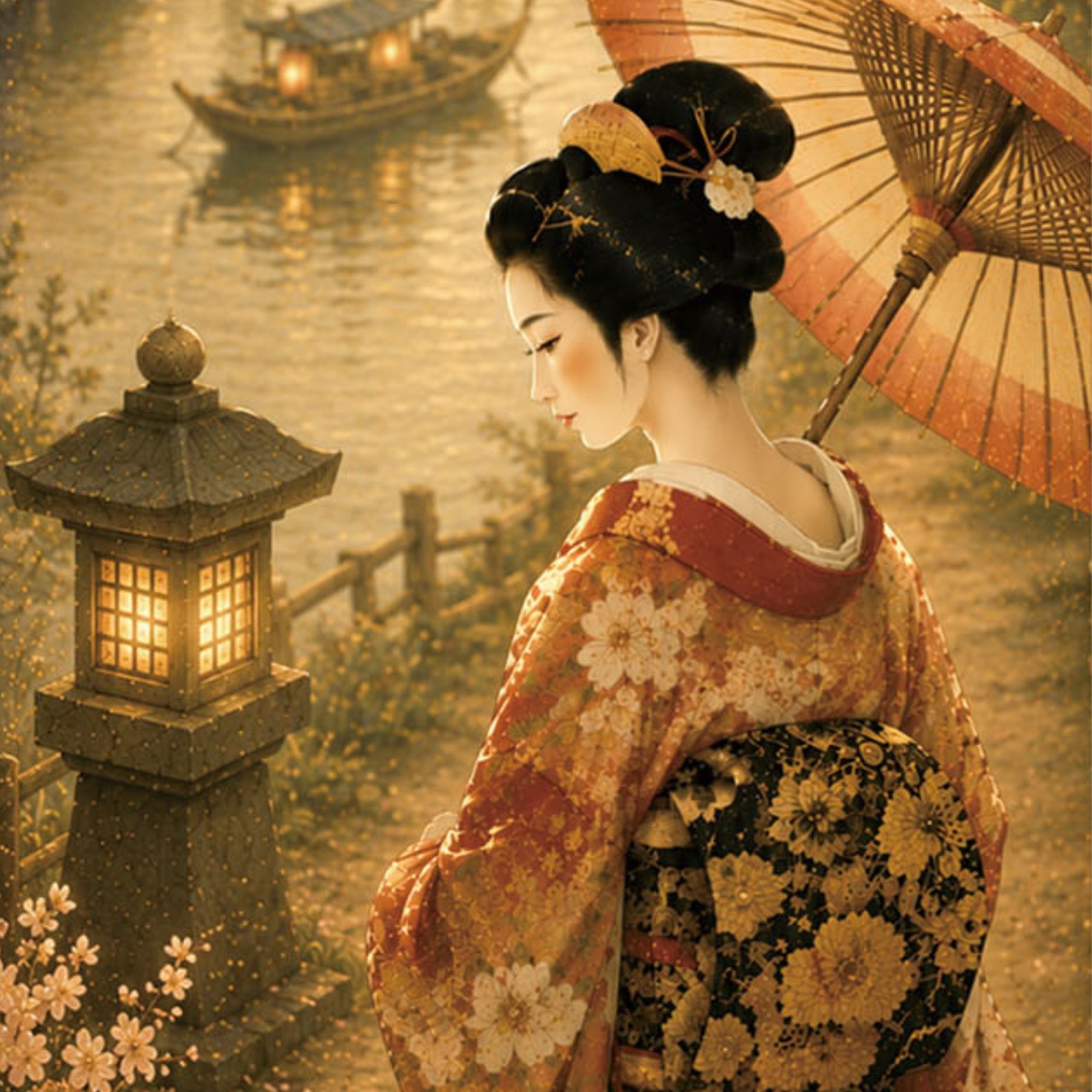 Parchemin mural japonais Edo Kakemono – Beauté intemporelle du Japon d'autrefois