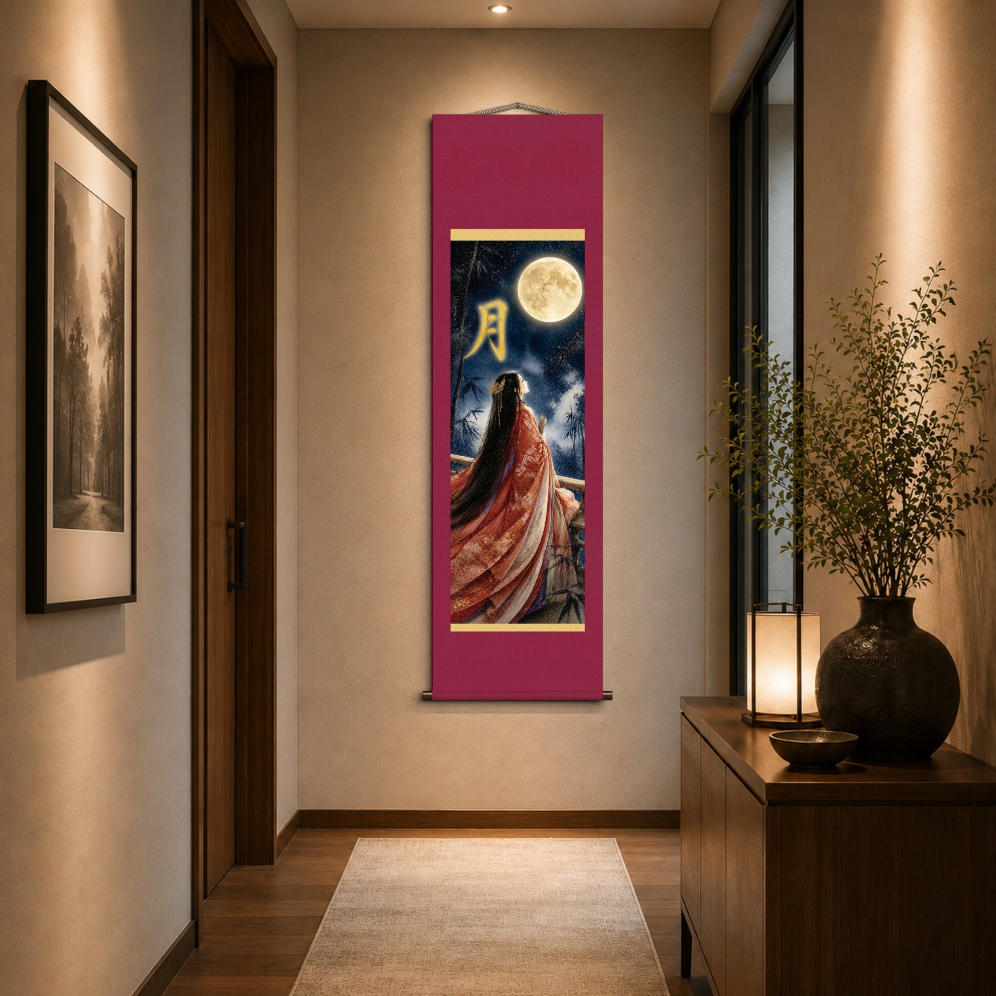 Principessa giapponese Kaguya kakemono da parete – Arte della Principessa della Luna