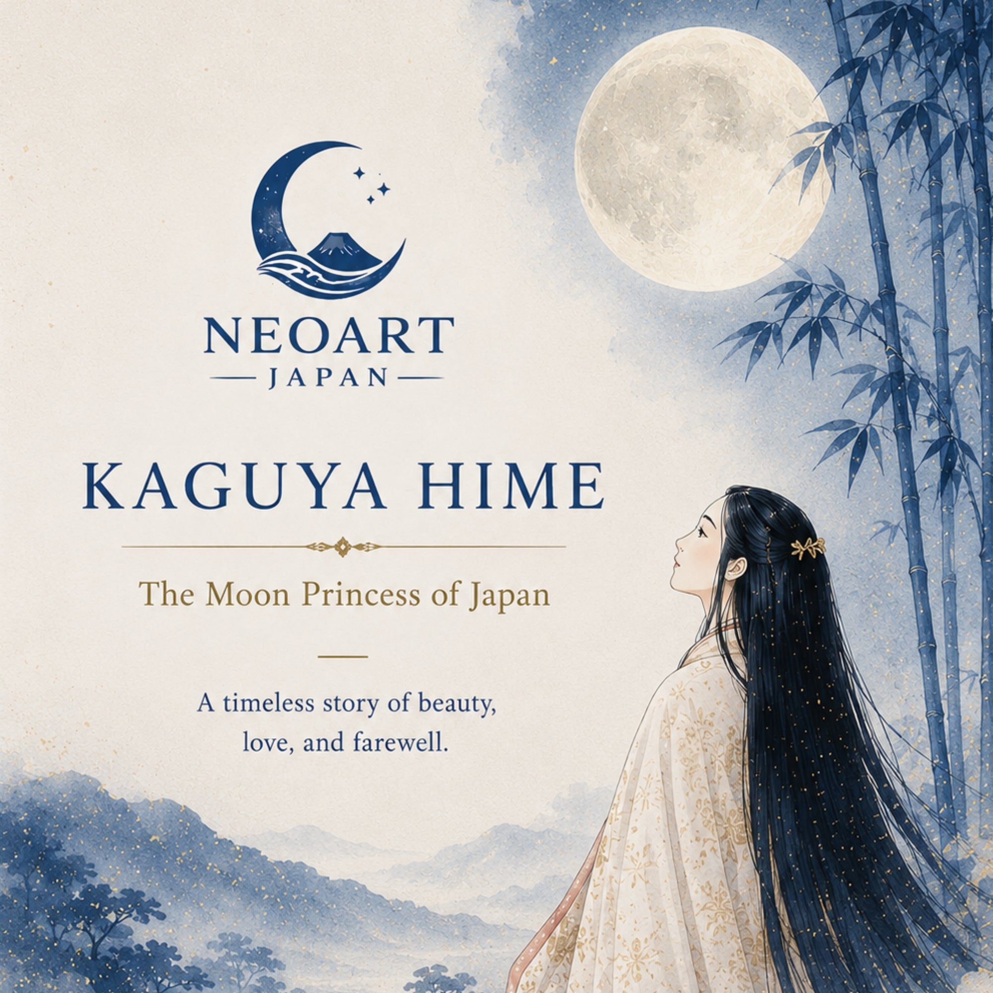 Principessa giapponese Kaguya kakemono da parete – Arte della Principessa della Luna