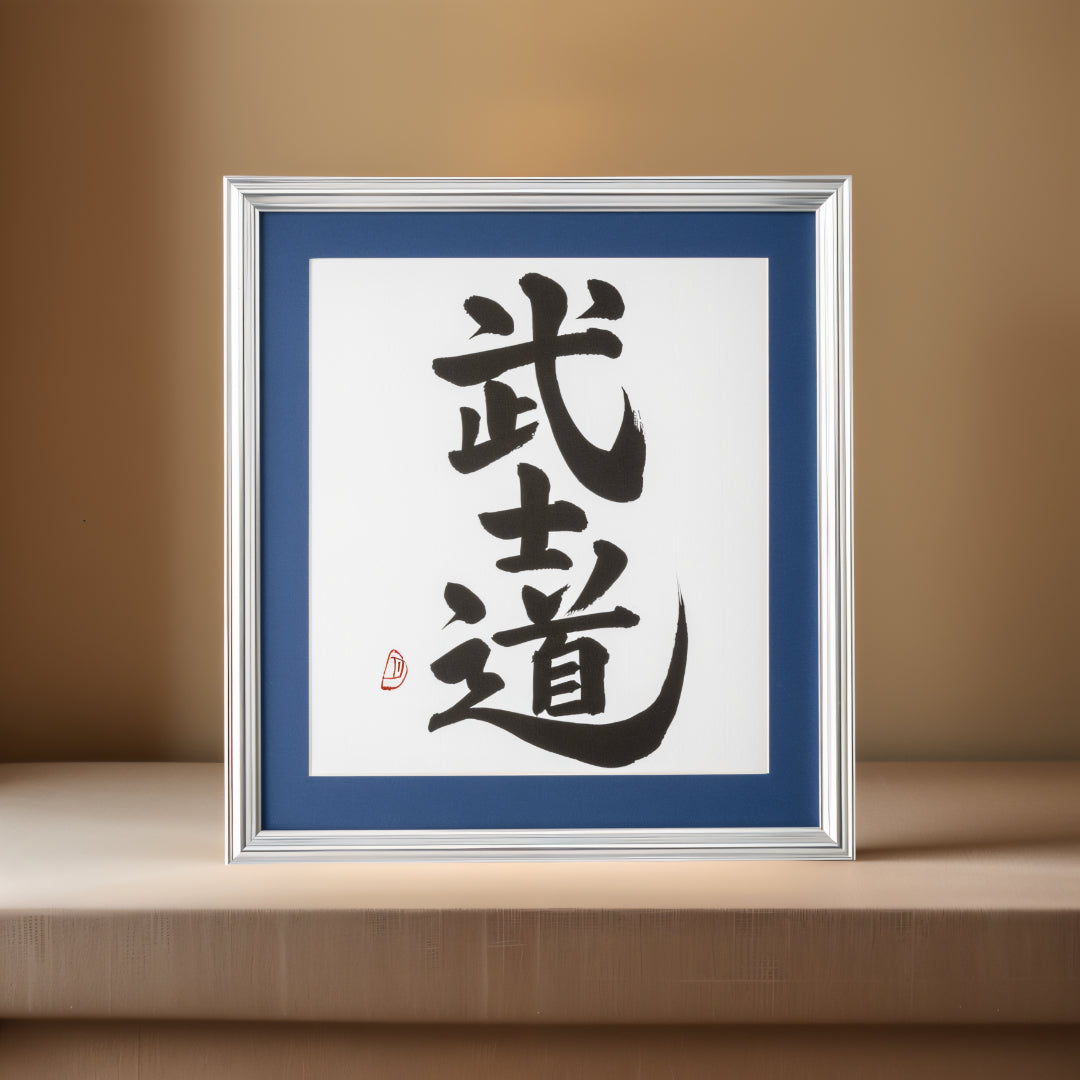 Bushido – Opera d'arte calligrafica incorniciata