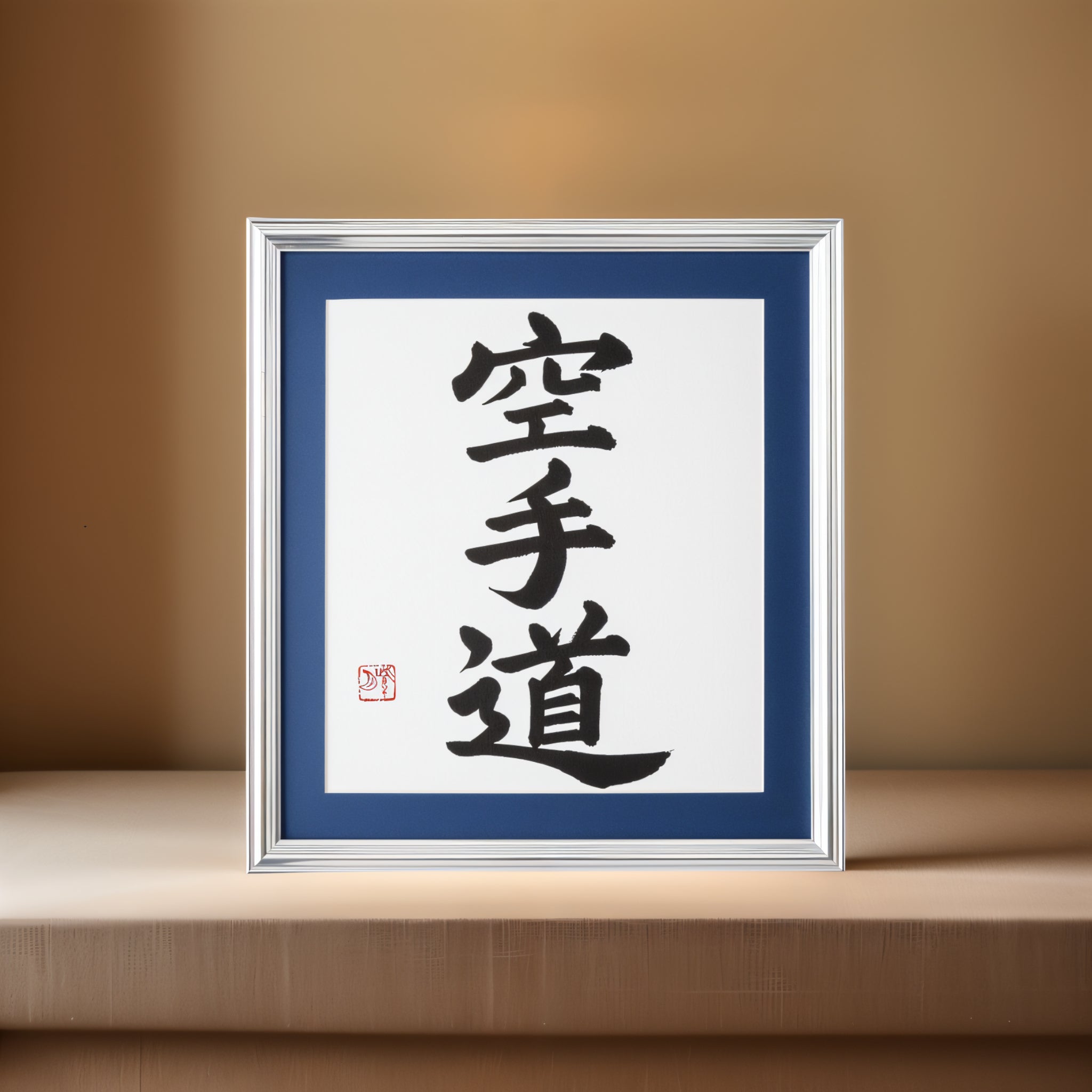Karate-do – Opera d'arte calligrafica incorniciata