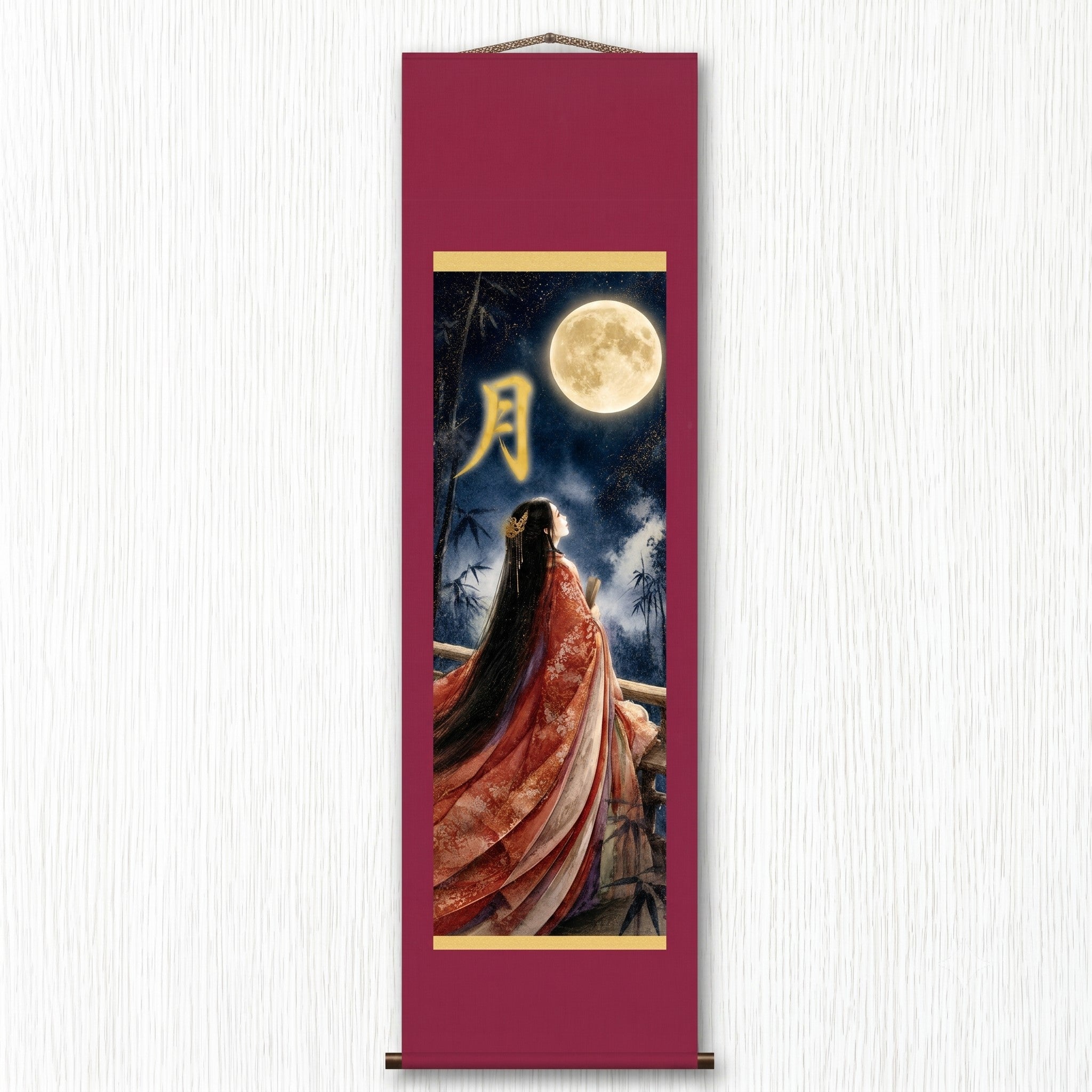 Principessa giapponese Kaguya kakemono da parete – Arte della Principessa della Luna