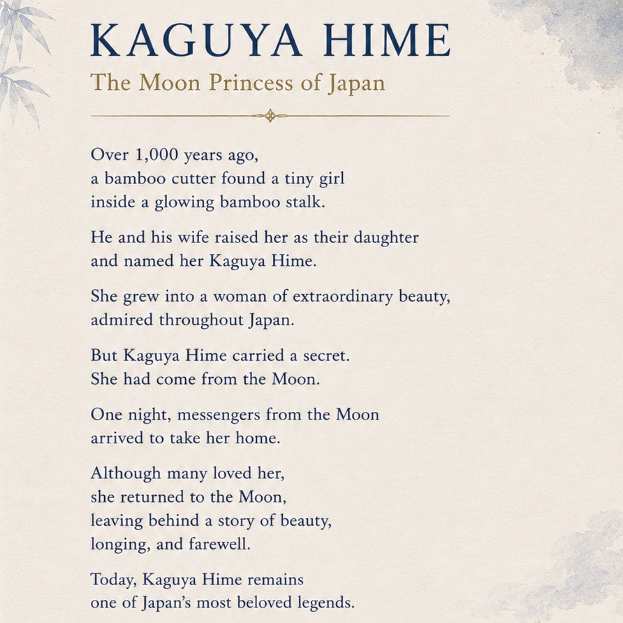 Principessa giapponese Kaguya kakemono da parete – Arte della Principessa della Luna 