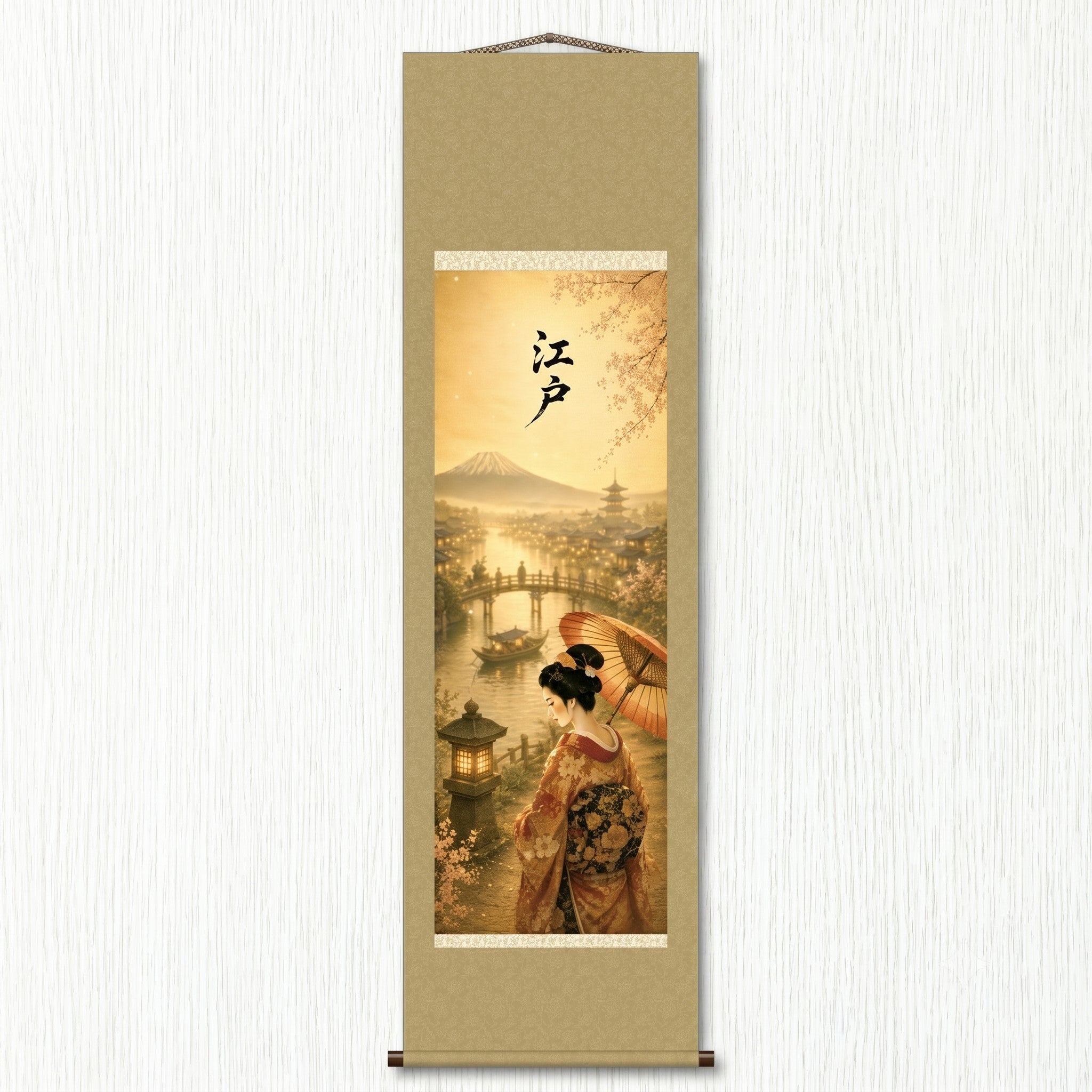 Parchemin mural japonais Edo Kakemono – Beauté intemporelle du Japon d'autrefois 
