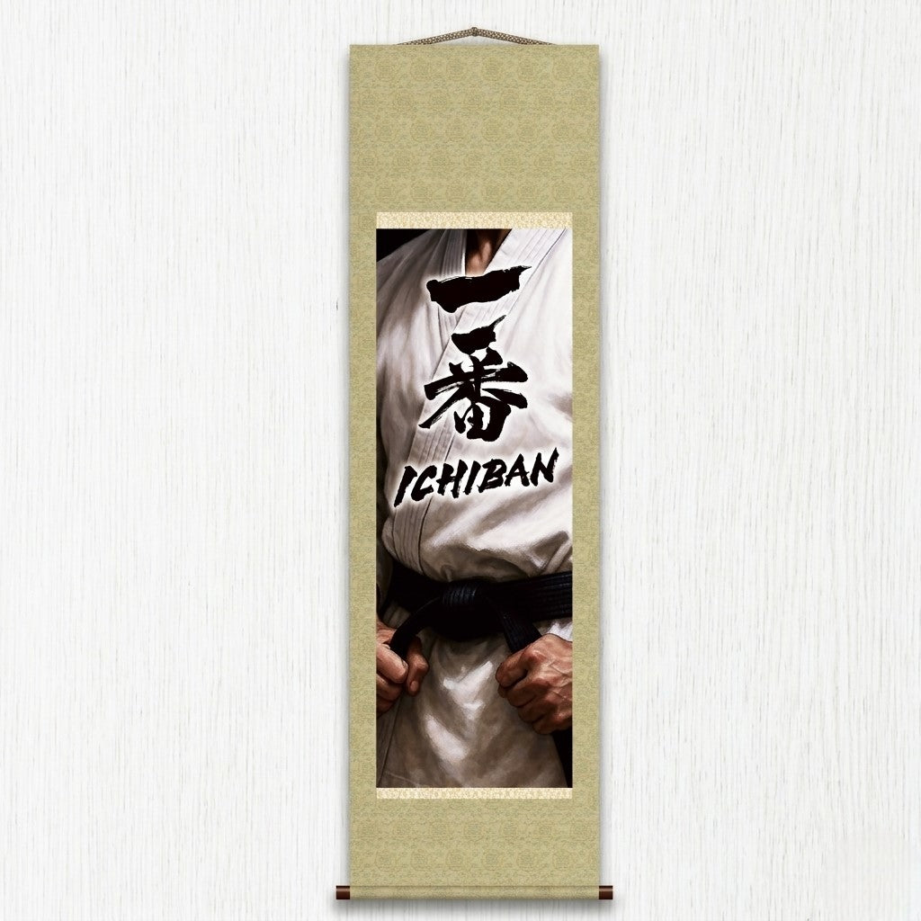 Arte Marziale Giapponese Ichiban Kakemono Wall Scroll – Spirito della Cintura Nera 